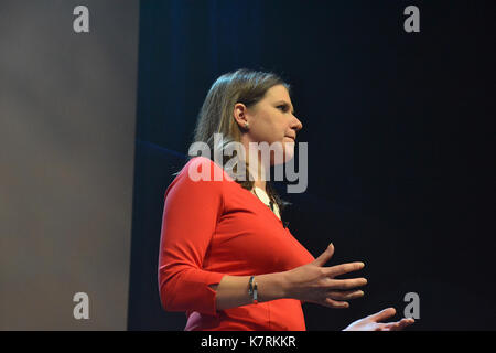 Jo Swinson gibt Ihre erste Rede auf der Konferenz der Liberaldemokraten in Bournemouth seit als MP gewählt. Stockfoto