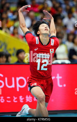 Shohei Yamamoto (JPN), 16. SEPTEMBER 2017 - Volleyball: FIVB World Grand Champions Cup 2017 Männer Match zwischen Japan 1-3 Iran im Osaka Municipal Central-Gymnasium in Osaka, Japan. (Foto von Naoki Nishimura/LBA SPORT) Stockfoto