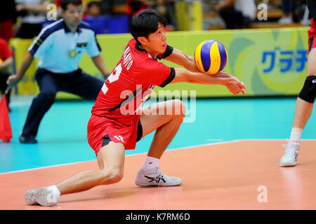 Shohei Yamamoto (JPN), 16. SEPTEMBER 2017 - Volleyball: FIVB World Grand Champions Cup 2017 Männer Match zwischen Japan 1-3 Iran im Osaka Municipal Central-Gymnasium in Osaka, Japan. (Foto von Naoki Nishimura/LBA SPORT) Stockfoto