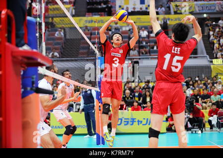 Naonobu Fujii (JPN), 16. SEPTEMBER 2017 - Volleyball: FIVB World Grand Champions Cup 2017 Männer Match zwischen Japan 1-3 Iran im Osaka Municipal Central-Gymnasium in Osaka, Japan. (Foto von Naoki Nishimura/LBA SPORT) Stockfoto