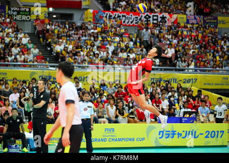 Shohei Yamamoto (JPN), 16. SEPTEMBER 2017 - Volleyball: FIVB World Grand Champions Cup 2017 Männer Match zwischen Japan 1-3 Iran im Osaka Municipal Central-Gymnasium in Osaka, Japan. (Foto von Naoki Nishimura/LBA SPORT) Stockfoto