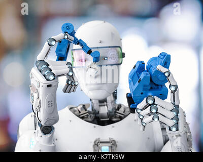 3D-Rendering humanoide Roboter bauen Roboter Arm Stockfoto