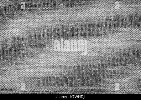 Rauhe schwarze und weiße fasernden Lappen hautnah. Textur und Hintergrund Stockfoto