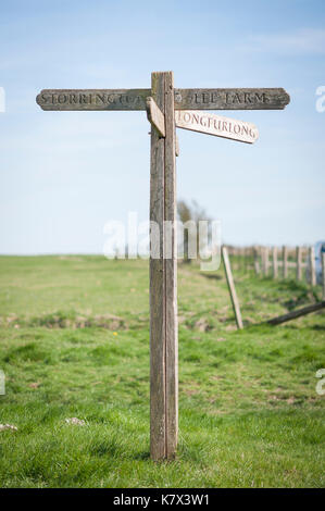 South Downs Way Schild, West Sussex, England Stockfoto