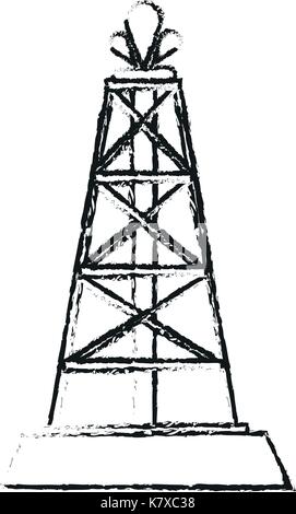 Extraktion Plattform Ölindustrie icon image Stock Vektor