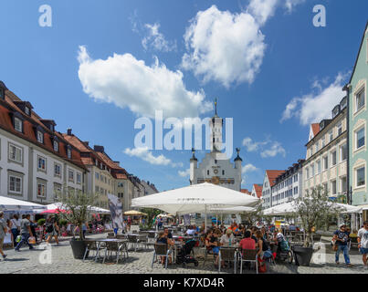 Rathausplatz, Rathaus (Town Hall), Kempten (Allgäu), Schwaben, Allgäu, Schwaben, Bayern, Bayern, Deutschland Stockfoto