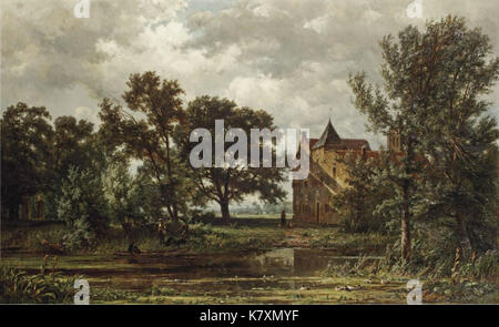 Jan Willem van Borselen Figuren in LANDSCHAP's bij Steckplatz Heeraartsberg Bergambacht Stockfoto