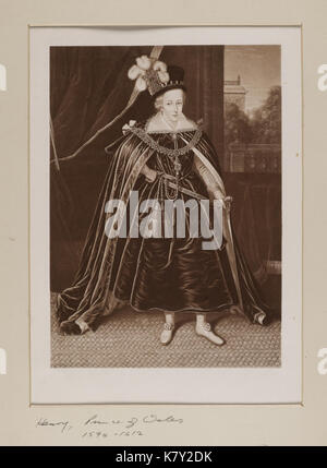 Jacobite Breitseite Portrait von Henry, Prinz von Wales (1594 1612) Stockfoto