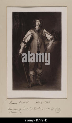 Jacobite Breitseite Portrait von Prince Rupert (1619 1682) Stockfoto