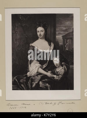 Jacobite Breitseite Portrait von Königin Anne (1665 1714) Stockfoto