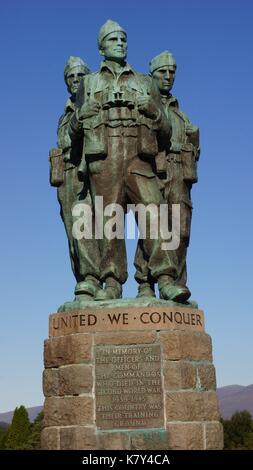 Spean Bridge, Schottland, Commando Memorial, Commando, Trainingsbereich, Army Commando, Royal Marine Commando, Achnacarry House, Lochaber. Stockfoto