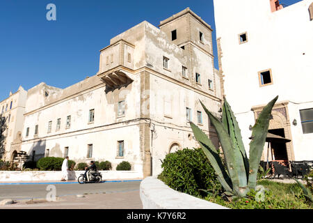 Alte Gebäude der Medina bei Sonnenuntergang. Essaouira, Marrakech-Safi. Marokko Stockfoto