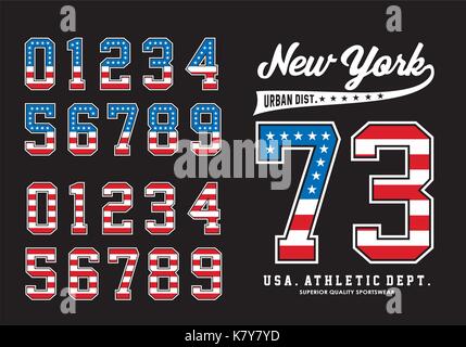 Anzahl athletische Texturierte Flagge Vereinigte Staaten Stock Vektor