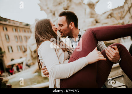 Paar Sightseeing auf Reisen Urlaub in Rom, Italien Stockfoto