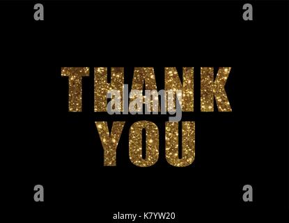 Die goldenen Glitter isolierte Wort VIELEN DANK Stock Vektor