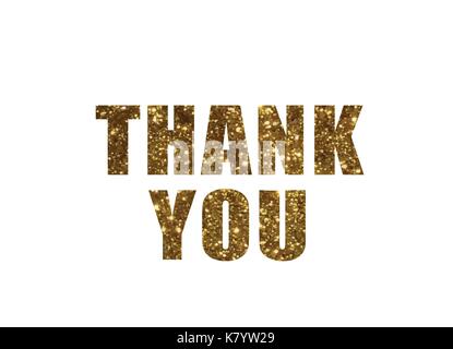 Die goldenen Glitter isolierte Wort VIELEN DANK Stock Vektor