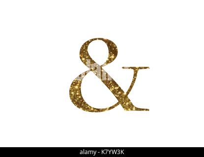Die goldenen Glitter isolierte Wort symbol für und Stock Vektor