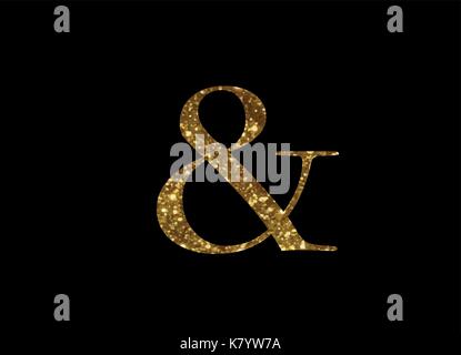 Die goldenen Glitter isolierte Wort symbol für und Stock Vektor