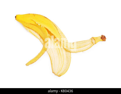 Banane schälen isolierten auf weißen Hintergrund Stockfoto