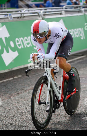 Michal Kwiatkowski vom Team Sky Racing in Phase 5 der OVO Energy Tour of Britain Tendring Time Trial in Clacton, Essex Stockfoto