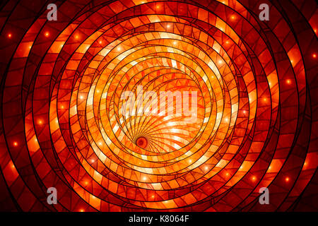 Feurig glühenden aus buntem Glas, computer-generierte Zusammenfassung Hintergrund, 3D-Rendering Stockfoto