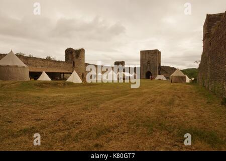 Chateau Lastours mittelalterlichen enactment Frankreich Stockfoto