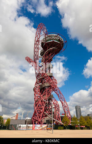 Arcelormittal Orbit, eine Installation von Anish Kapoor, in der Queen Elizabeth Olympic Park, London, UK. Stockfoto