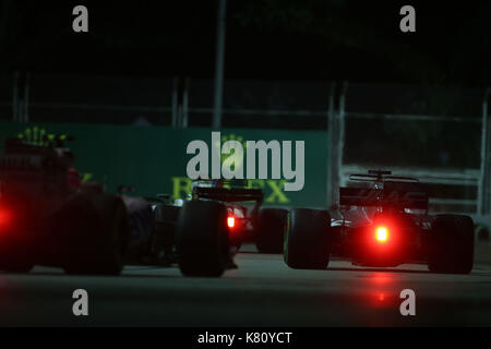 Singapur, Singapur. September 2017. Motorsport: FIA Formel 1 Weltmeisterschaft 2017, Grand Prix von Singapur, #8 Romain Grosjean (FRA, Haas F1 Team), Verwendung weltweit Quelle: dpa/Alamy Live News Stockfoto