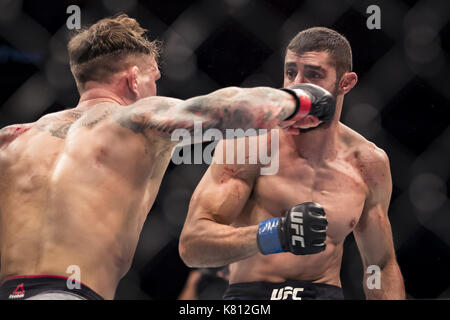 Pittsburgh, Pennsylvania, USA. 16 Sep, 2017. September 16, 2017: Gregor Gillespie Niederlagen Jason Gonzalez während UFC Nacht am PPG Malt Arena in Pittsburgh, Pennsylvania. Credit: Scott Taetsch/ZUMA Draht/Alamy leben Nachrichten Stockfoto