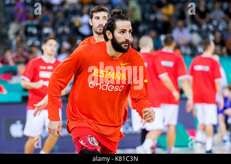 September 7, 2017: Ricky Rubio #9 (ESP) während der FIBA Basketball-europameisterschaft 2017 - Gruppe C, Spiel zwischen Ungarn und Spanien bei Polyvalenten Halle, Cluj-Napoca, Rumänien ROU. Foto: Cronos Stockfoto