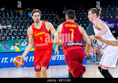 September 7, 2017: Pau Gasol #4 (ESP) während der FIBA Basketball-europameisterschaft 2017 - Gruppe C, Spiel zwischen Ungarn und Spanien bei Polyvalenten Halle, Cluj-Napoca, Rumänien ROU. Foto: Cronos Stockfoto