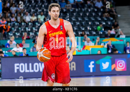 September 7, 2017: Pau Gasol #4 (ESP) während der FIBA Basketball-europameisterschaft 2017 - Gruppe C, Spiel zwischen Ungarn und Spanien bei Polyvalenten Halle, Cluj-Napoca, Rumänien ROU. Foto: Cronos Stockfoto