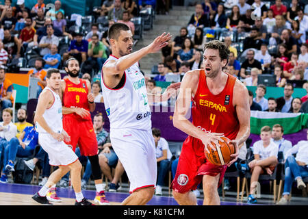 September 7, 2017: Pau Gasol #4 (ESP) während der FIBA Basketball-europameisterschaft 2017 - Gruppe C, Spiel zwischen Ungarn und Spanien bei Polyvalenten Halle, Cluj-Napoca, Rumänien ROU. Foto: Cronos Stockfoto