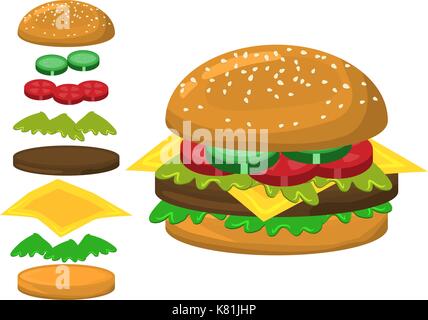 Hamburger Vektor symbol Icon Design. Schöne Abbildung auf weißem Hintergrund Stock Vektor