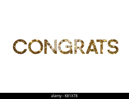 Die goldenen Glitter isolierte Standard font Wort congrats Stock Vektor