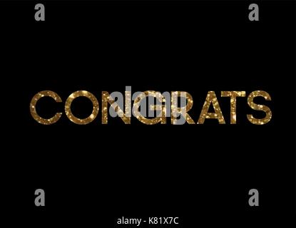 Die goldenen Glitter isolierte Standard font Wort congrats Stock Vektor