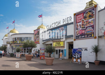 Eingang Clacton Pier, Clacton-on-Sea, Essex, England, Vereinigtes Königreich Stockfoto