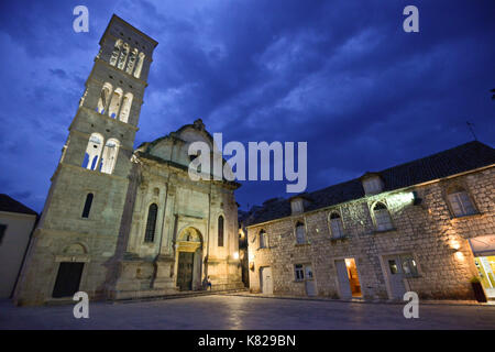 Die Kathedrale von St. Stephen, Hvar, Kroatien Stockfoto