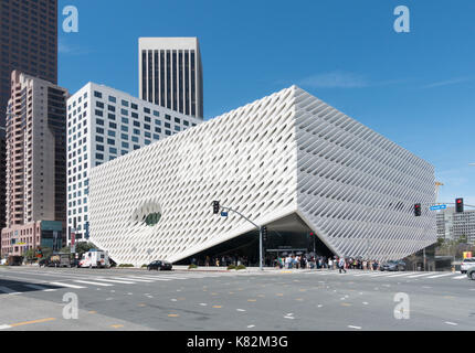 Die Breite ist ein Museum für zeitgenössische Kunst auf Grand Avenue in Downtown Los Angeles. Das Museum ist für Philanthrop Eli Broad benannt. Stockfoto