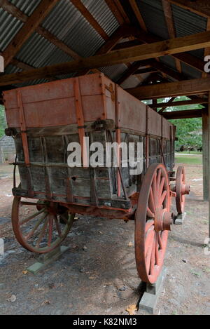 Conestoga Wagon im Furnacetown Living Heritage Village, Snow Hill, Maryland, USA. Stockfoto