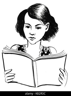 Mädchen ist ein Buch lesen Stockfoto