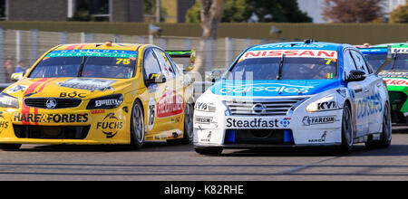 MELBOURNE, AUSTRALIEN - 17 September: Todd Kelly 7 Fahren für Nissan Motorsport/carsales Racing während der Die Jungfrau Australien Supercars Champions Stockfoto