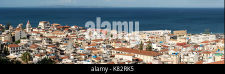 Panoramablick auf die Stadt Zakynthos, Griechenland Stockfoto