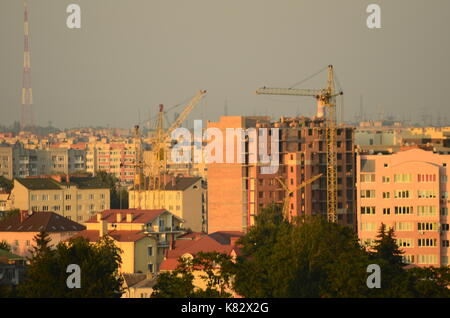 Sonnenuntergang in der Stadt Lutsk Stockfoto