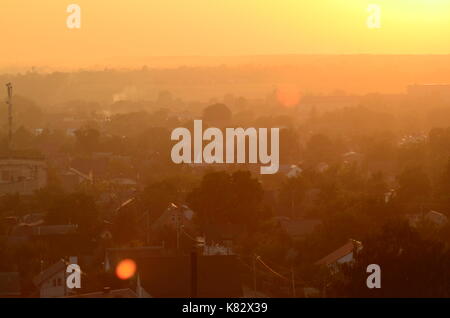 Sonnenuntergang in der Stadt Lutsk Stockfoto