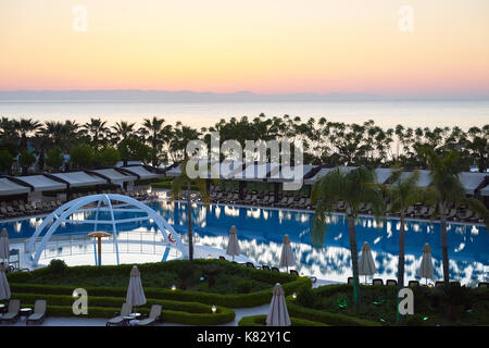 Art Entertainment Complex. Die beliebte Ferienanlage mit Pools und Wasserparks in der Türkei. Luxus Hotel. Resort Stockfoto