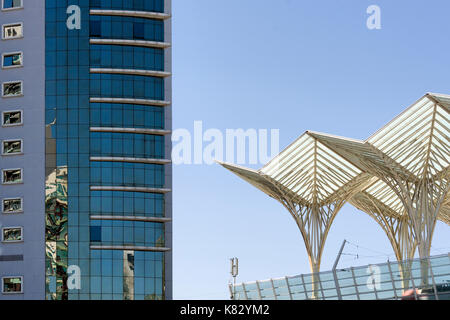 Lissabon Portugal Oriente Bahnhof wurde der spanische Architekt Santiago Calatrava anvertraut, und es wurde 1998 für die Expo '98 abgeschlossen Stockfoto