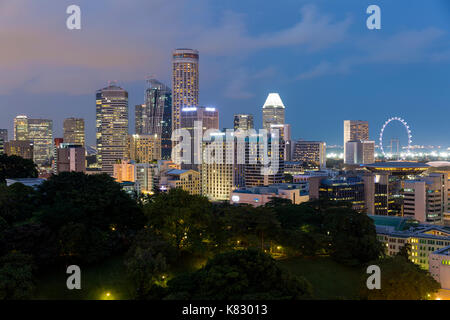 Erhöhte Blick über die Skyline der Stadt, Singapur, Südostasien Stockfoto
