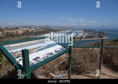 Ein Hafen Geschichte Zeichen an der Harbor Point Conservation Park in Dana Point Kalifornien USA Stockfoto