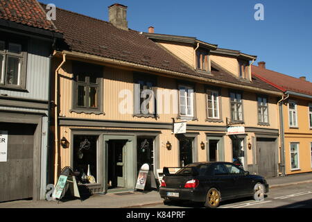 Alte hölzerne Stadthaus in Lillehammer Stockfoto